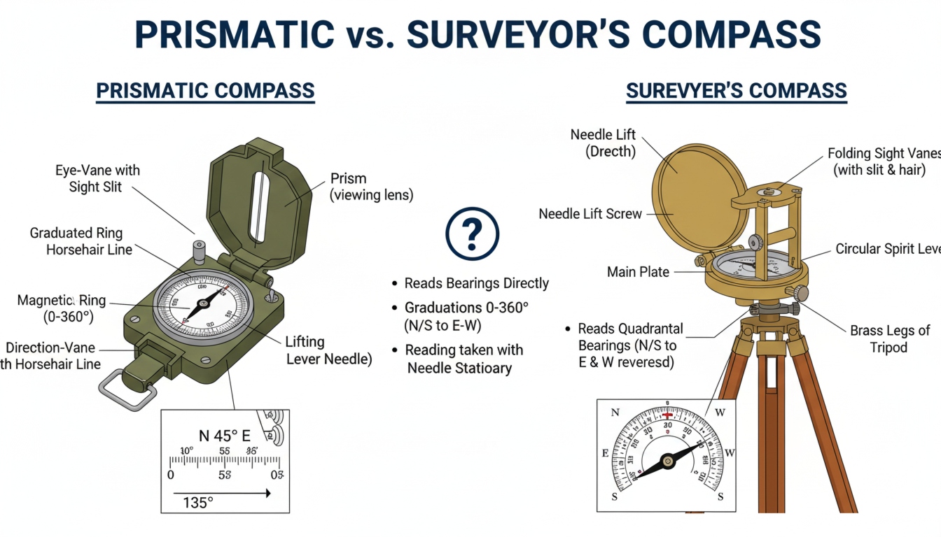 Prismatic vs. Surveyor’s Compass: What Sets Them Apart?